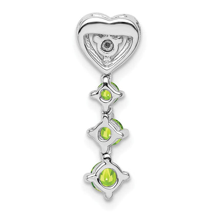 Anhänger aus rhodiniertem Sterlingsilber mit Peridot und Diamant