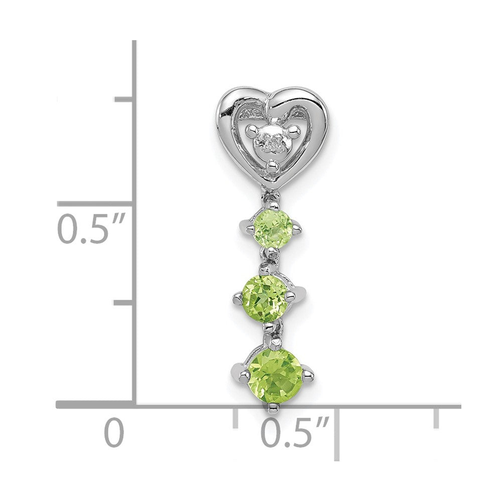 Anhänger aus rhodiniertem Sterlingsilber mit Peridot und Diamant
