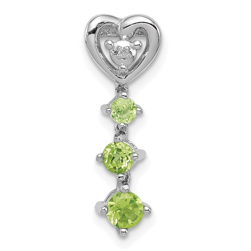 Anhänger aus rhodiniertem Sterlingsilber mit Peridot und Diamant