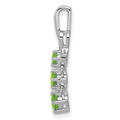 Rhodinierter Sterlingsilber-Anhänger mit Peridot und Diamant