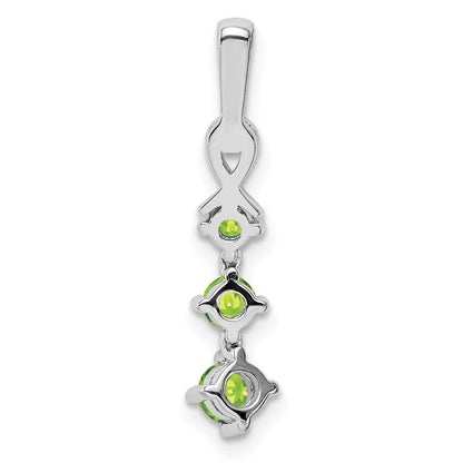 Rhodinierter Sterlingsilber-Anhänger mit Peridot und Diamant