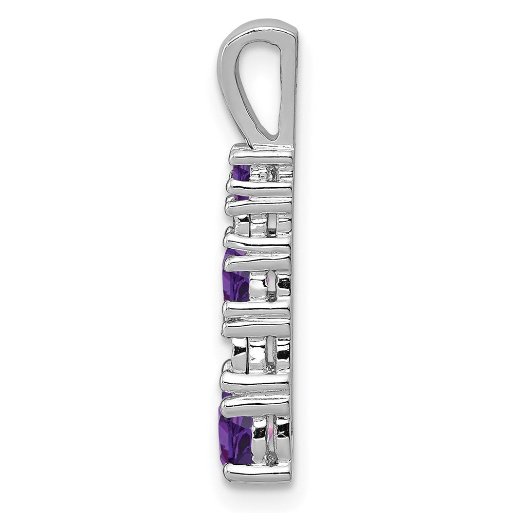 Anhänger mit Amethyst und Diamant in rhodiniertem Sterlingsilber