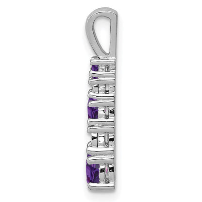 Anhänger mit Amethyst und Diamant in rhodiniertem Sterlingsilber