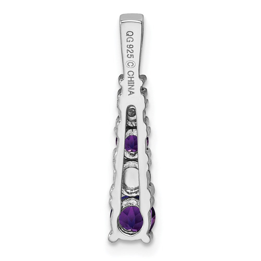 Anhänger mit Amethyst und Diamant in rhodiniertem Sterlingsilber