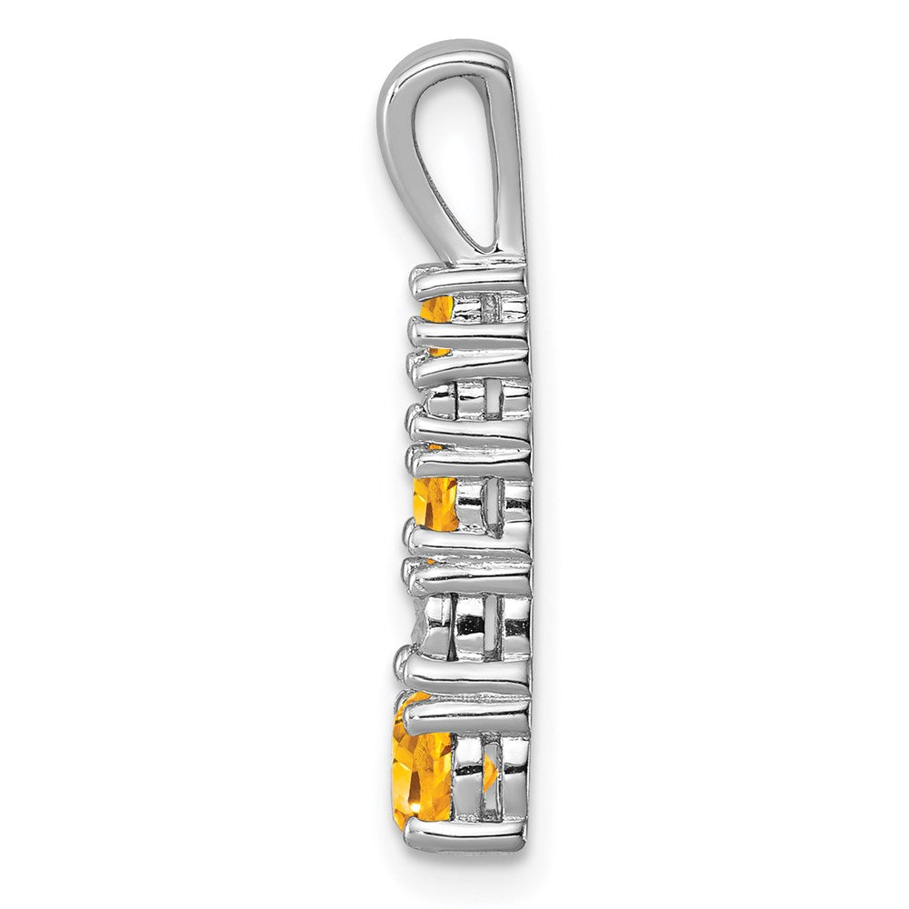 Anhänger aus rhodiniertem Sterlingsilber mit Citrin und Diamant