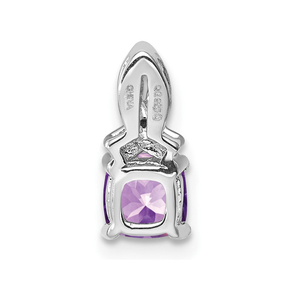Anhänger aus rhodiniertem Sterlingsilber mit Amethyst und Diamant