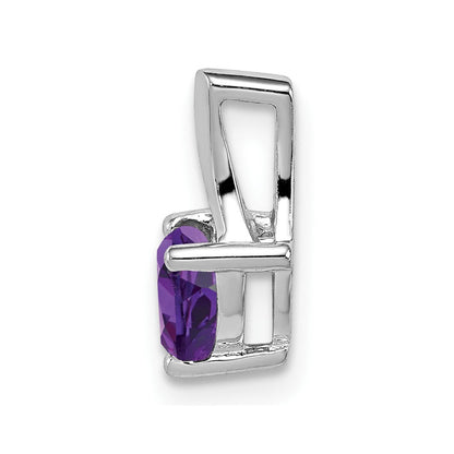 Rhodinierter Sterlingsilber-Anhänger mit Amethyst und Diamant