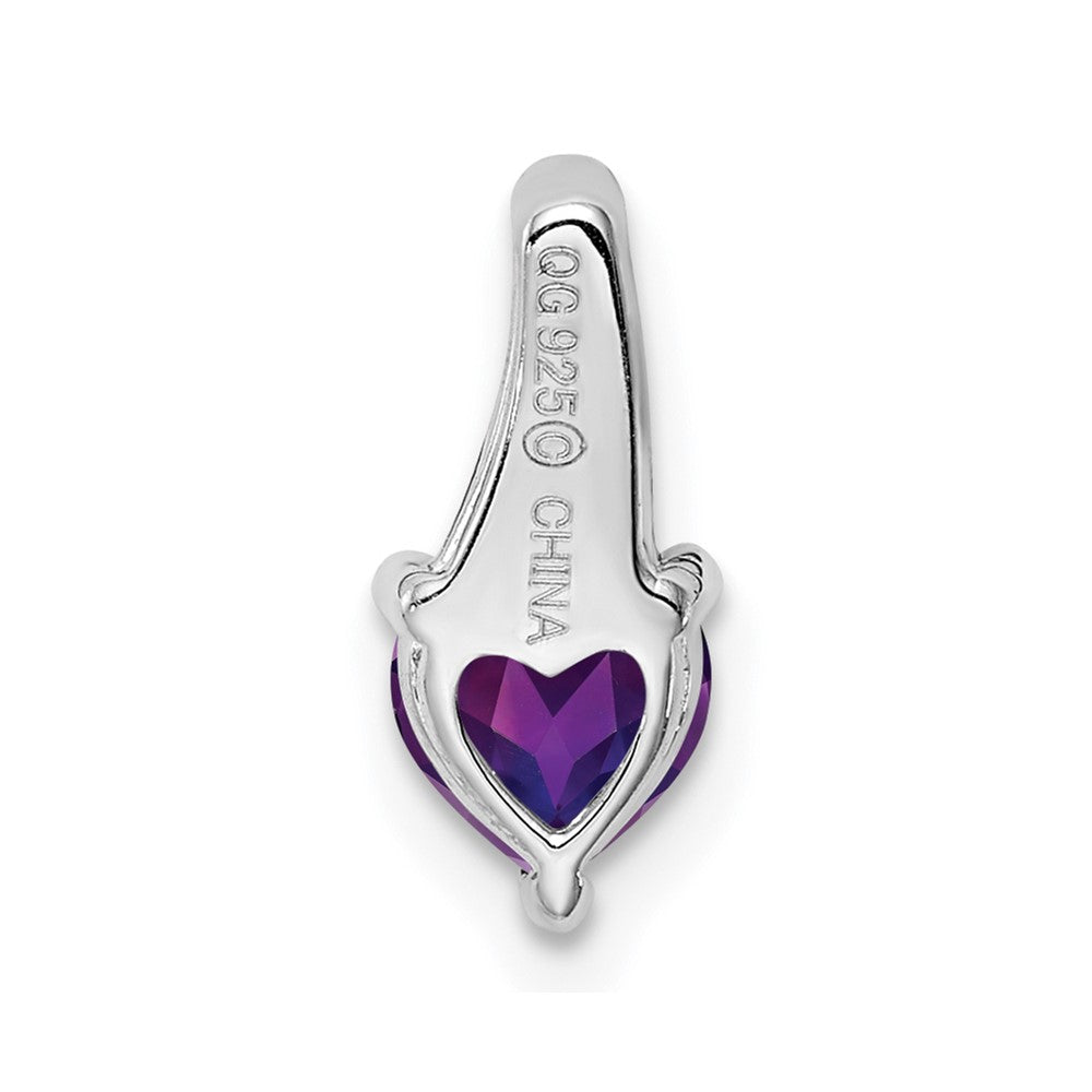 Rhodinierter Sterlingsilber-Anhänger mit Amethyst und Diamant