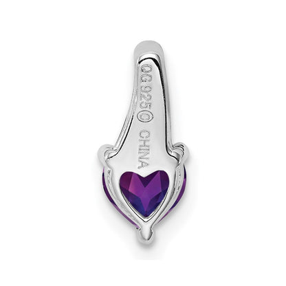 Rhodinierter Sterlingsilber-Anhänger mit Amethyst und Diamant