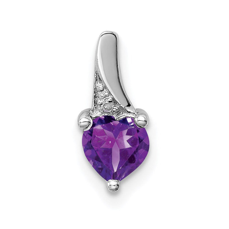 Rhodinierter Sterlingsilber-Anhänger mit Amethyst und Diamant