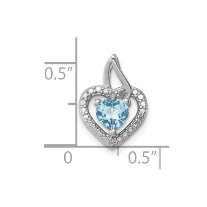 Rhodinierter Sterlingsilber-Anhänger mit hellblauem Schweizer Blautopas und Diamant