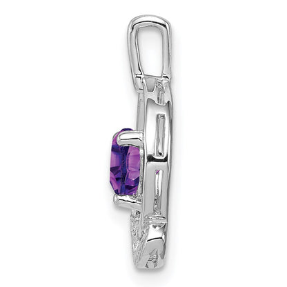 Anhänger aus rhodiniertem Sterlingsilber mit Amethyst und Diamant