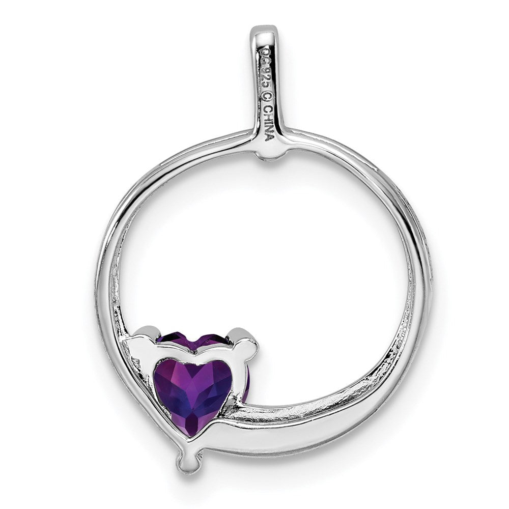 Anhänger aus rhodiniertem Sterlingsilber mit Amethyst und Diamant