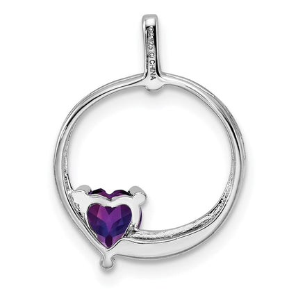 Anhänger aus rhodiniertem Sterlingsilber mit Amethyst und Diamant