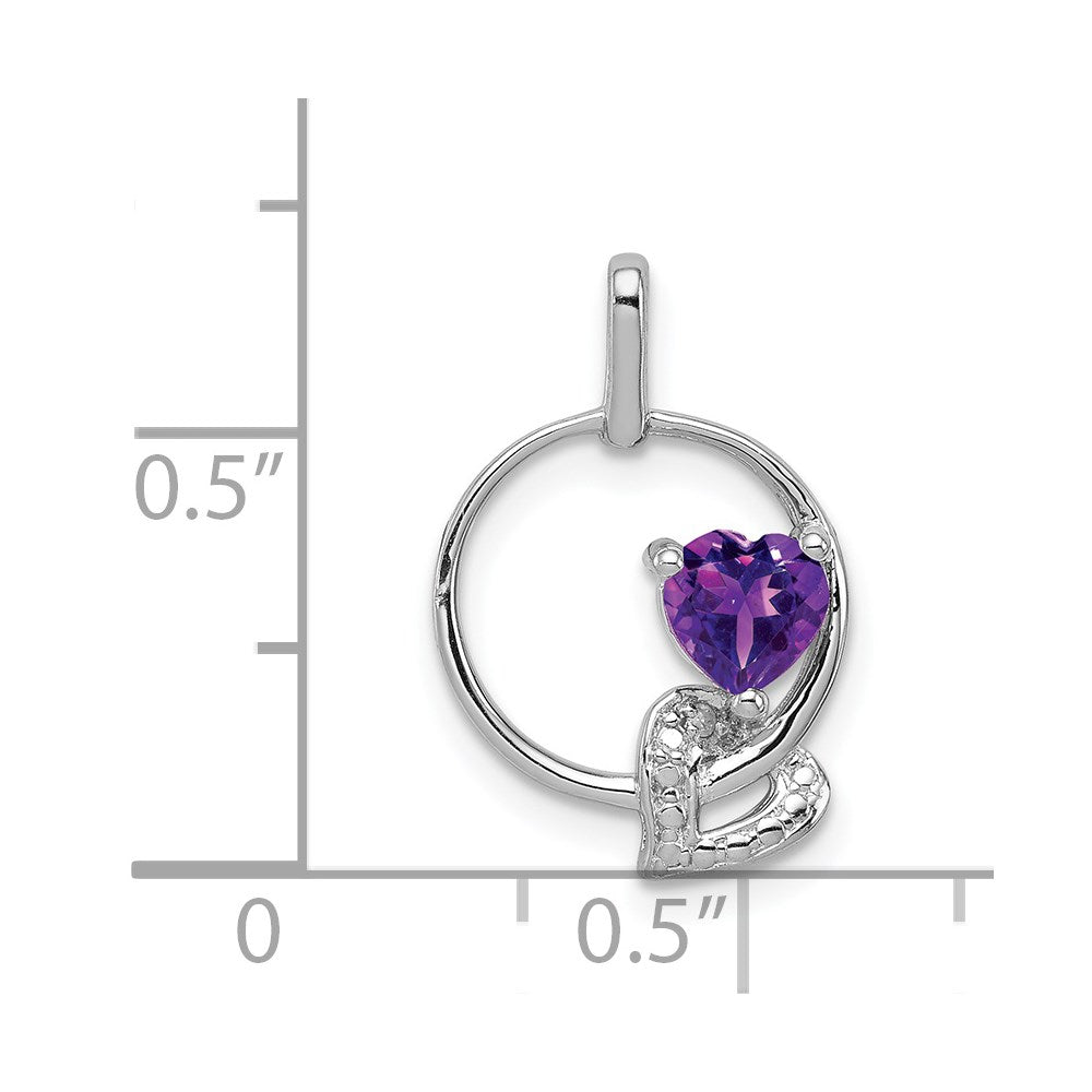Anhänger aus rhodiniertem Sterlingsilber mit Amethyst und Diamant