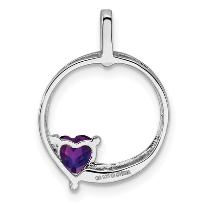 Anhänger aus rhodiniertem Sterlingsilber mit Amethyst und Diamant