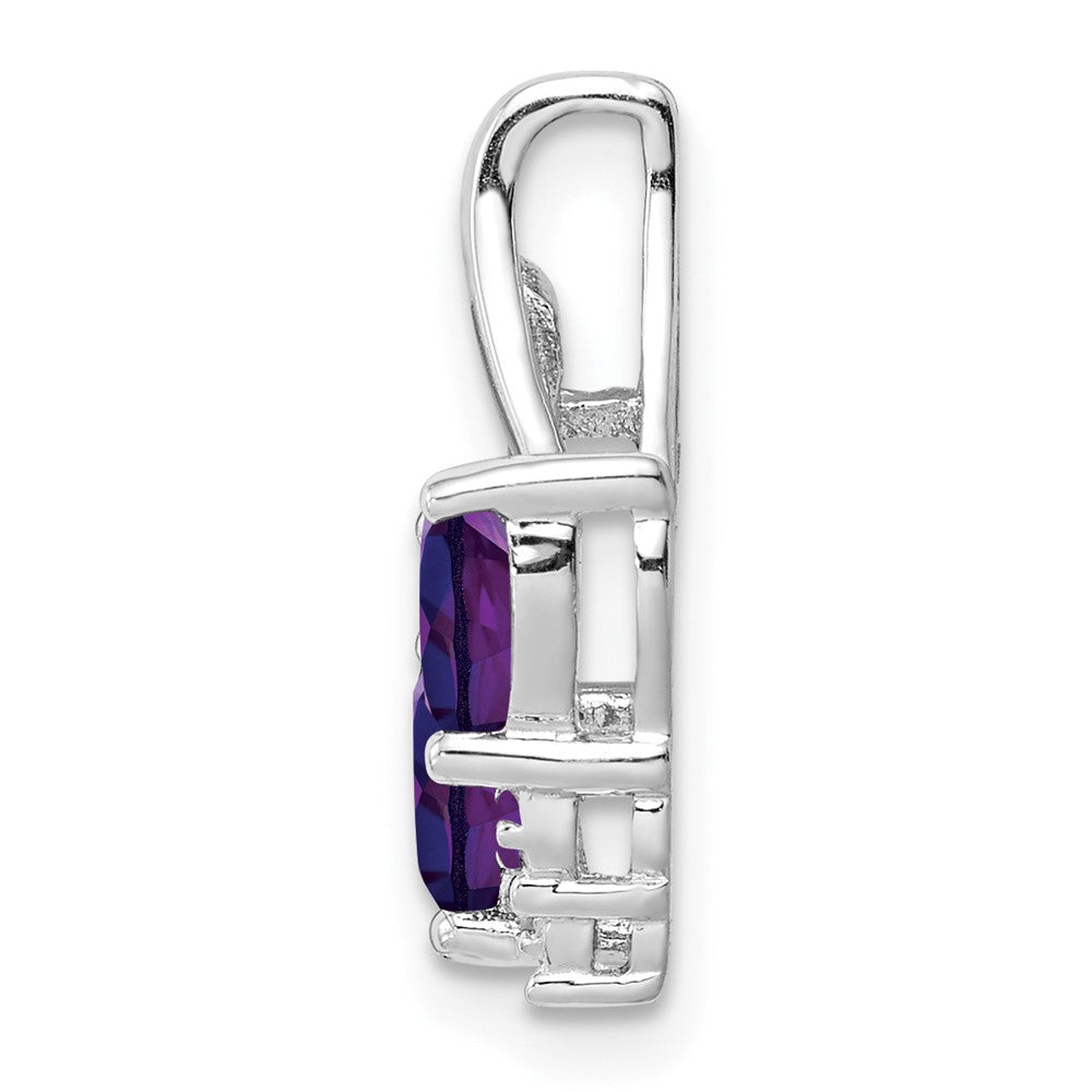 Rhodinierter Sterlingsilber-Anhänger mit Amethyst und Diamant