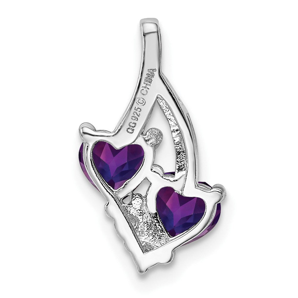 Rhodinierter Sterlingsilber-Anhänger mit Amethyst und Diamant