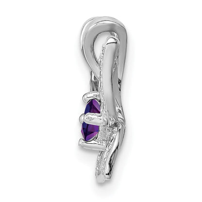 Rhodinierter Sterlingsilber-Anhänger mit Amethyst und Diamant