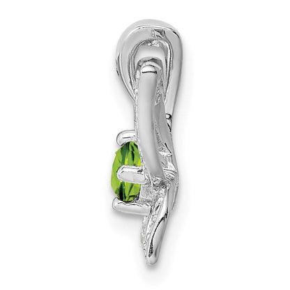 Rhodinierter Sterlingsilber-Anhänger mit Peridot und Diamant
