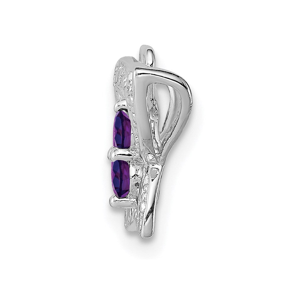 Rhodinierter Sterlingsilber-Anhänger mit Amethyst und Diamant
