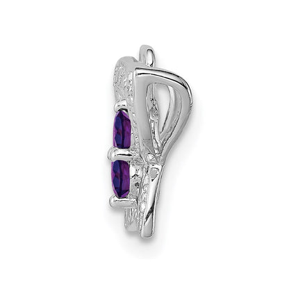 Rhodinierter Sterlingsilber-Anhänger mit Amethyst und Diamant