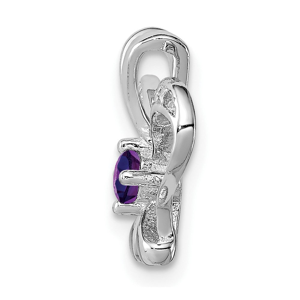 Rhodinierter Sterlingsilber-Anhänger mit Amethyst und Diamant
