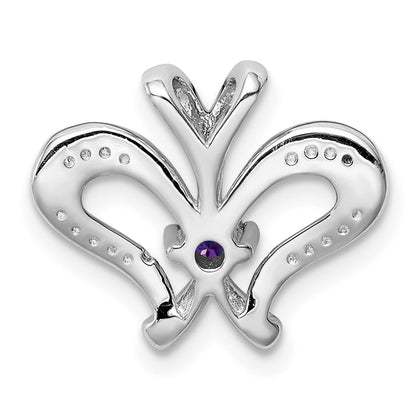 Rhodinierter Sterlingsilber-Anhänger mit Amethyst und Diamant