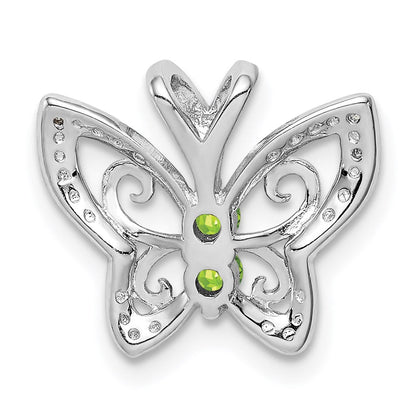 Rhodinierter Peridot- und Diamant-Anhänger aus Sterlingsilber