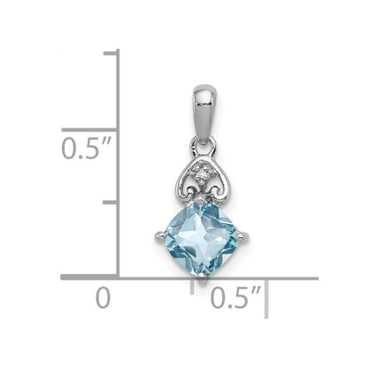 Sterlingsilber Rhodiniert Diamant und Licht Schweizer Bt Anhänger