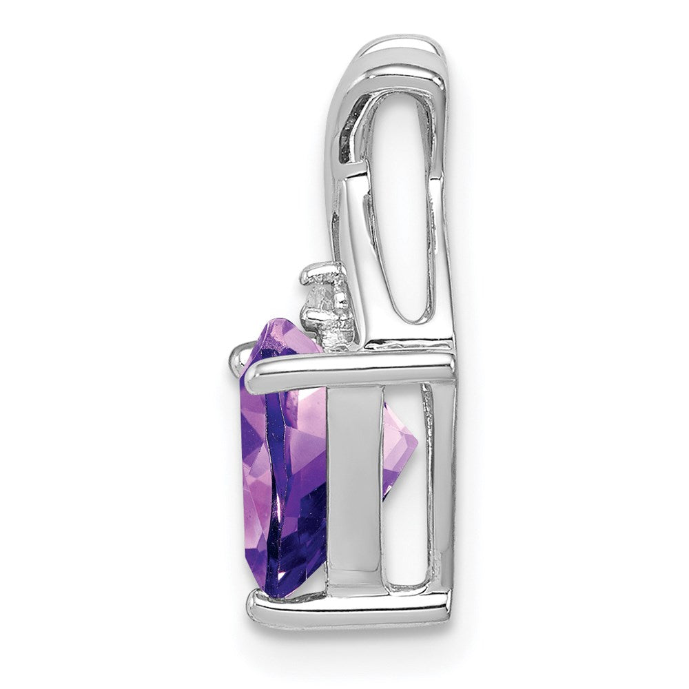 Sterlingsilber Rhodiniert Amethyst und Weiß Topas Anhänger