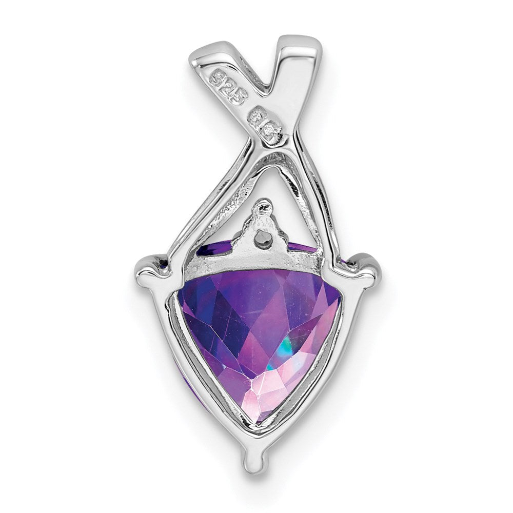 Sterlingsilber Rhodiniert Amethyst und Weiß Topas Anhänger