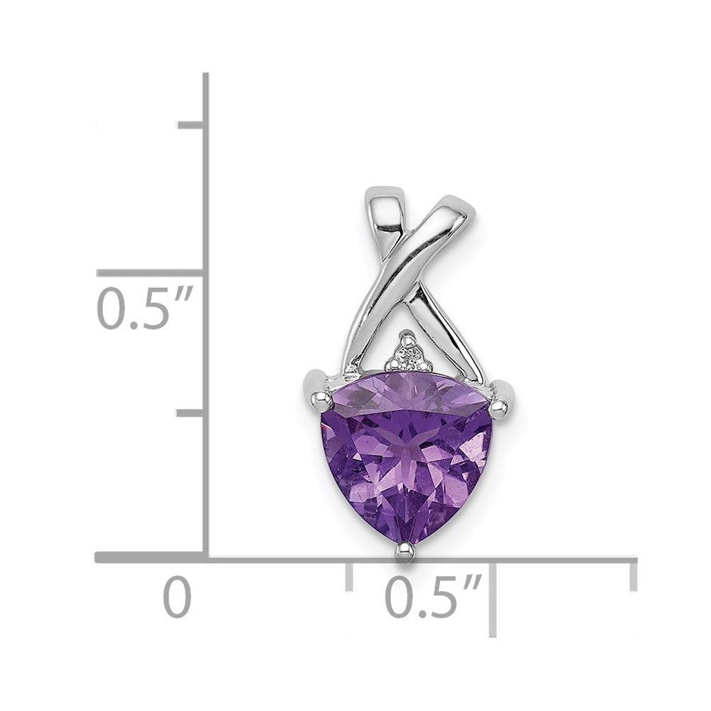 Sterlingsilber Rhodiniert Amethyst und Weiß Topas Anhänger