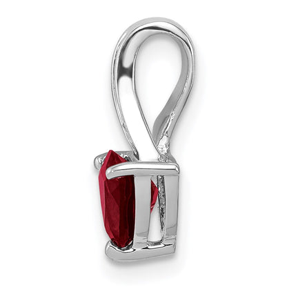 Sterlingsilber Rhodiniert Diamant und Granat Trillant Anhänger