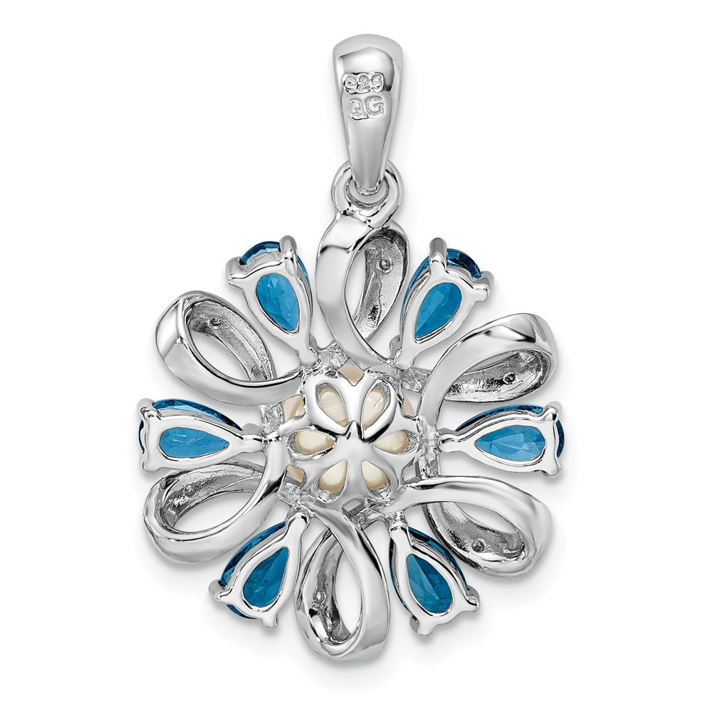 Sterlingsilber Rhodiniert Diamant. und London Bt Blume Anhänger
