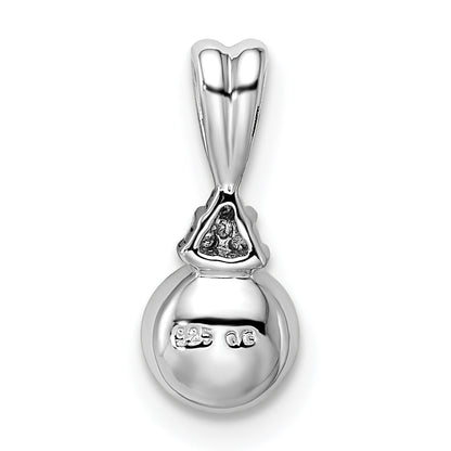 Sterlingsilber Rhodiniert Diamant und Fw Zuchtperle Anhänger