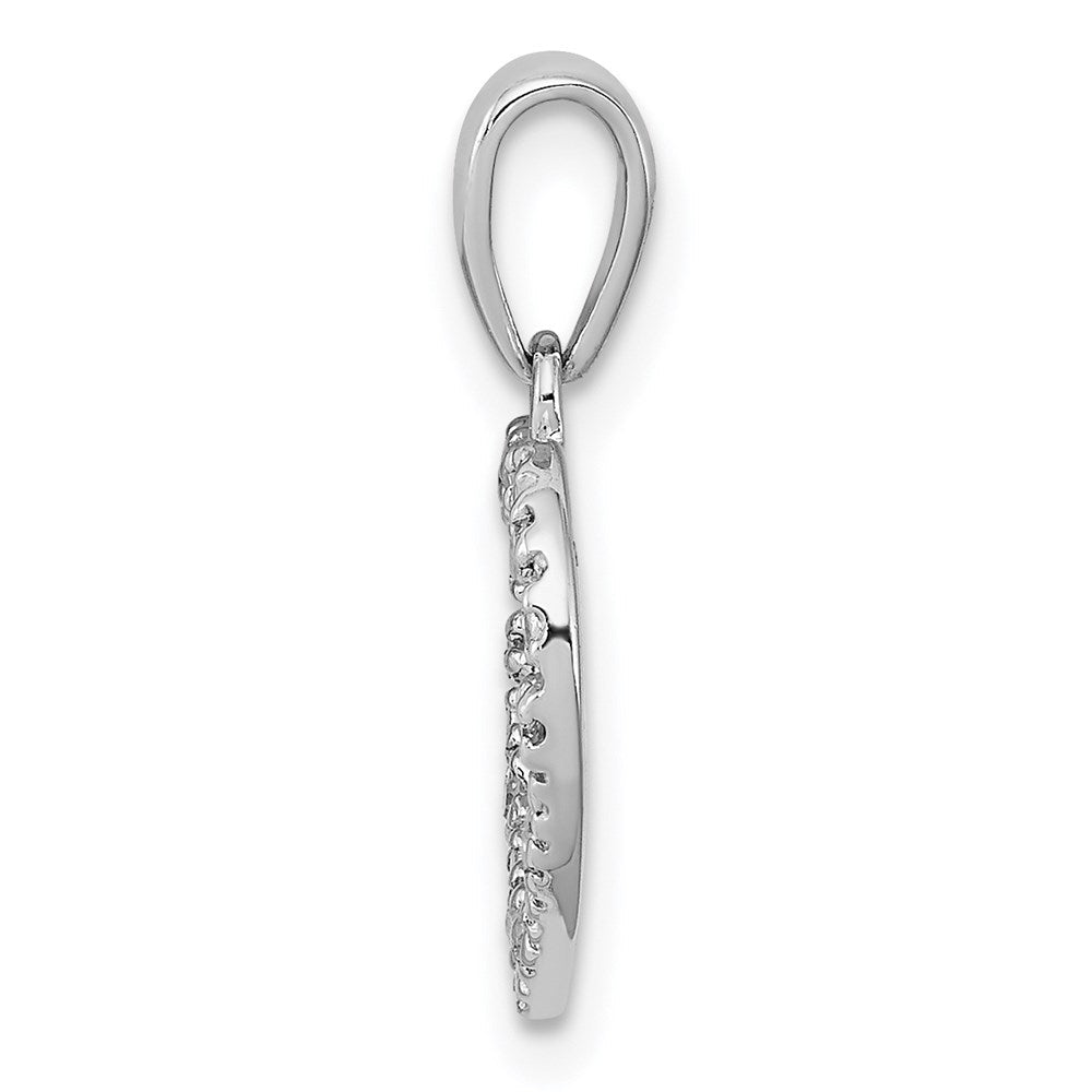 Sterlingsilber Rhodiniert Diamant Herz Anhänger