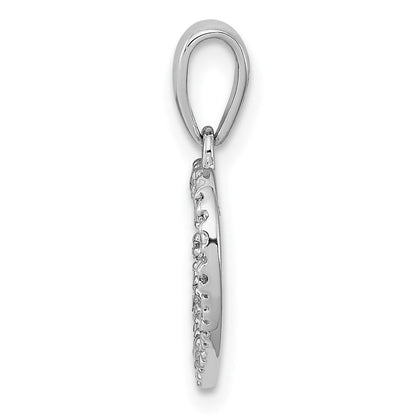 Sterlingsilber Rhodiniert Diamant Herz Anhänger