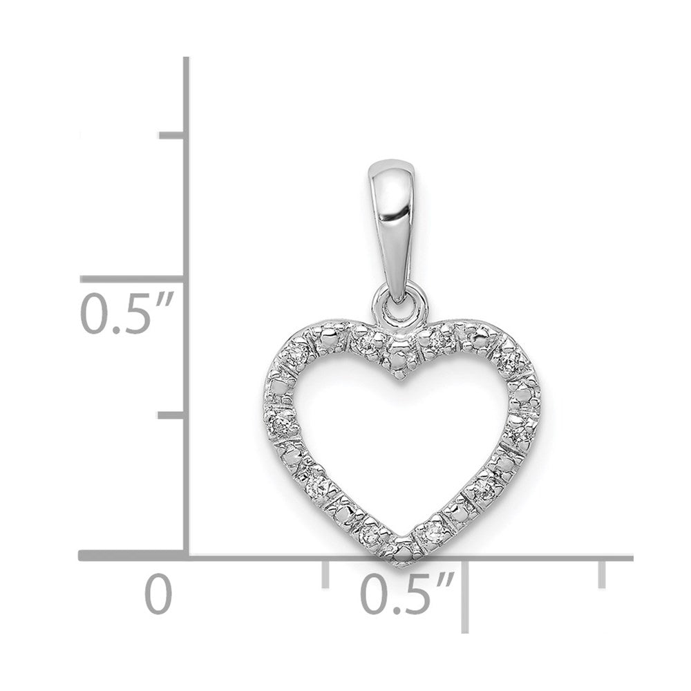 Sterlingsilber Rhodiniert Diamant Herz Anhänger