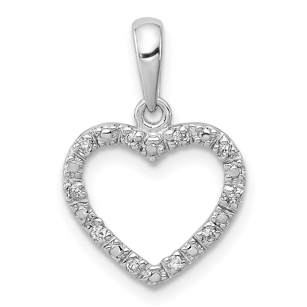 Sterlingsilber Rhodiniert Diamant Herz Anhänger