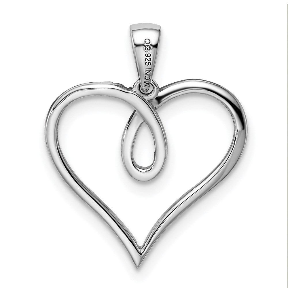 Sterlingsilber Rhodium Diamant. Herz Anhänger