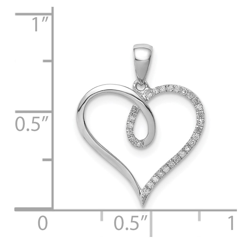 Sterlingsilber Rhodium Diamant. Herz Anhänger