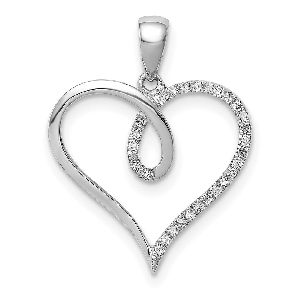 Sterlingsilber Rhodium Diamant. Herz Anhänger
