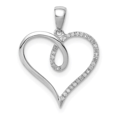 Sterlingsilber Rhodium Diamant. Herz Anhänger