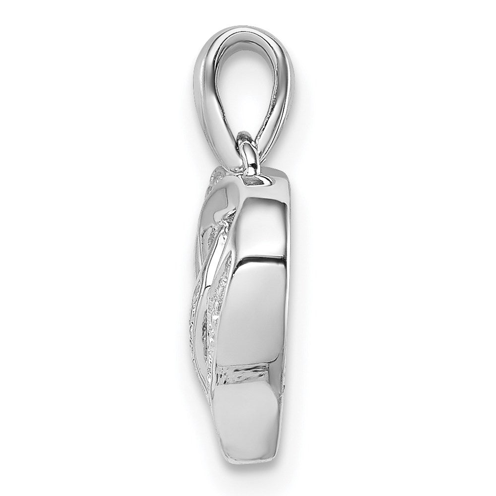 Rhodinierter Diamant-Herz-Anhänger aus Sterlingsilber