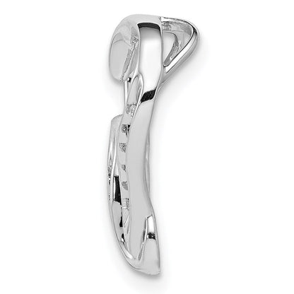 Sterlingsilber Rhodiniert Diamant Doppelt Herz Anhänger
