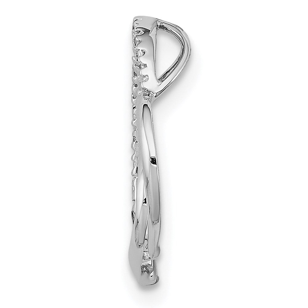 Sterlingsilber Rhodiniert Diamant Doppelt Herz Anhänger