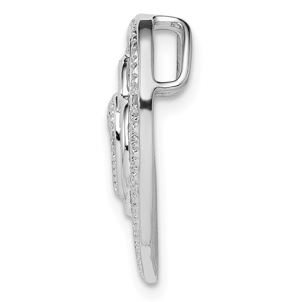 Sterlingsilber Rhodiniert Diamant Dreifach Herz Anhänger