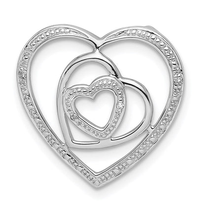 Sterlingsilber Rhodiniert Diamant Dreifach Herz Anhänger