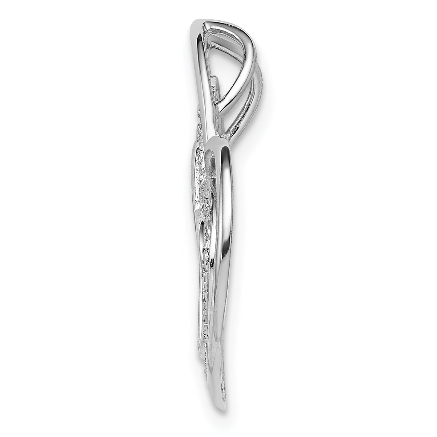 Sterlingsilber Rhodiniert Diamant Dreifach Herz Anhänger